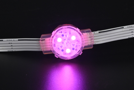 LED pixel lighting for media facade applications with adjustable pixel spacing